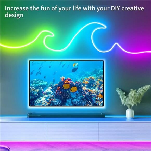 100ft RGB LED neon rope lights waterproof flexible strip with remote and app con - Picture 3 of 8